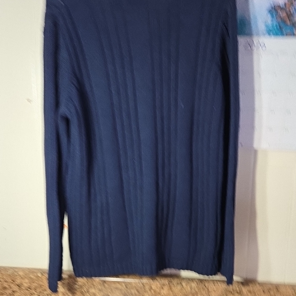 Classic Elements Dark Blue Cable Knit Cardigan - image 6